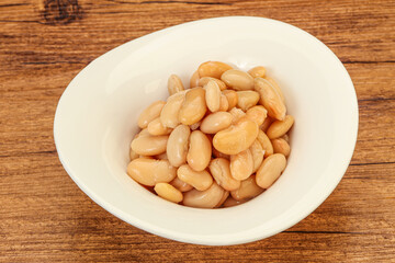 White beans kidney in the bowl