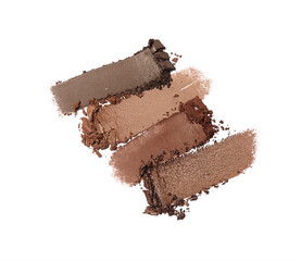 Crushed eyeshadow isolated on white	
