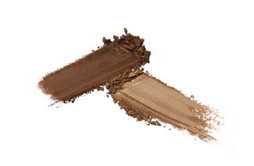 Crushed eyeshadow isolated on white	

