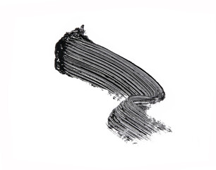Black mascara brush strokes isolated on white