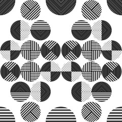 Polka dots seamless pattern. Mosaic of ethnic figures. Patterned texture. Geometric background. Vector illustration for web design or print.