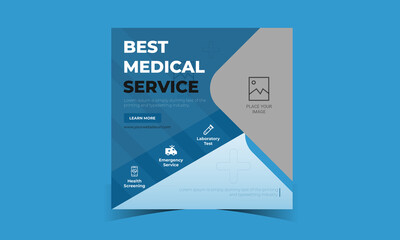 Medical and Healthcare social media post template.