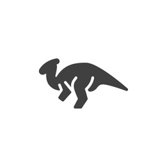 Naklejka premium Parasaurolophus dinosaur vector icon. filled flat sign for mobile concept and web design. Parasaurolophus glyph icon. Symbol, logo illustration. Vector graphics