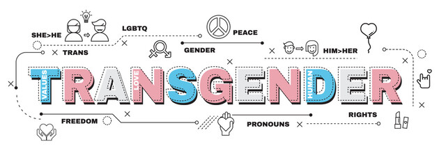 Design Concept Of Word TRANSGENDER Website Banner - obrazy, fototapety, plakaty