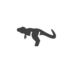 Obraz na płótnie Canvas Tyrannosaurus dinosaur vector icon. filled flat sign for mobile concept and web design. Tyrannosaurus glyph icon. Symbol, logo illustration. Vector graphics