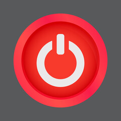 Turn off power push button environmental concept 3d illustration