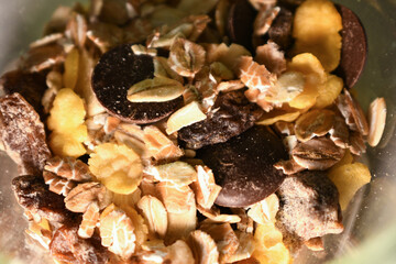 beautiful background of almond chocolate cookie