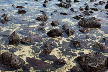 beach pebble stone in the Indian ocean