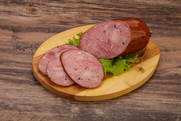 Smoked ham sausage with spices