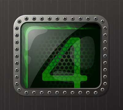 green neon gas-discharge indicator sign 4