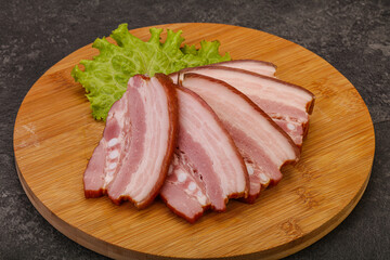 Tasty smoked pork brisket slice