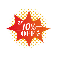 ten percent off in label vector design