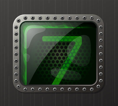 green neon gas-discharge indicator sign 7