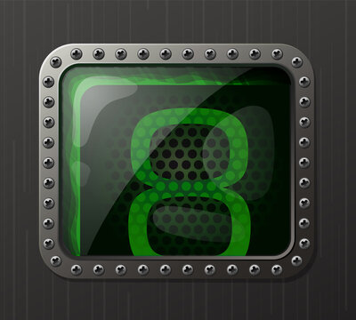 green neon gas-discharge indicator sign 8
