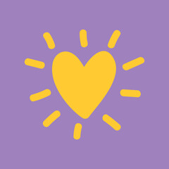 heart icon isolated on colored background