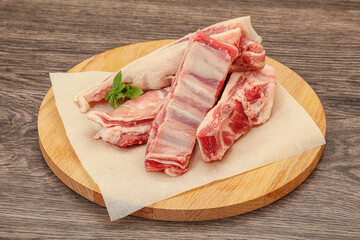 Raw lamb ribs for cooking