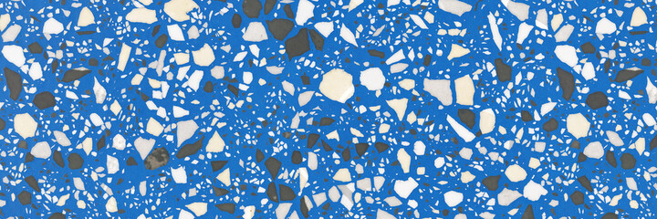 Backgrounds and textures. Blue Terrazzo texture background in Venetian style.