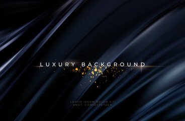 Black silk flowing wave luxury trendy background. Background for presentation, brochure, booklet, poster. Vector illustration