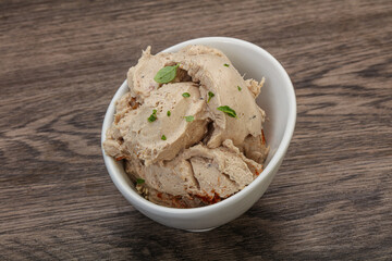 Herring butter spread in the bowl
