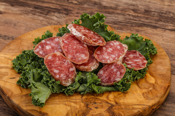 Iberian pork Fuet sausage slices