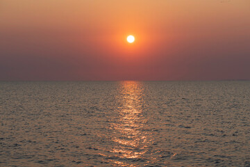 Sonnenuntergang an Nordsee in Norddeich
