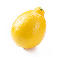yellow ripe lemon isolated white background