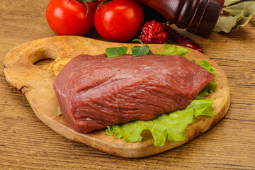 Raw beef piece for cooking