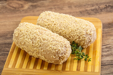 Raw chicken cutlet for roast