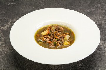 Lentil soup with chicken and vegetables