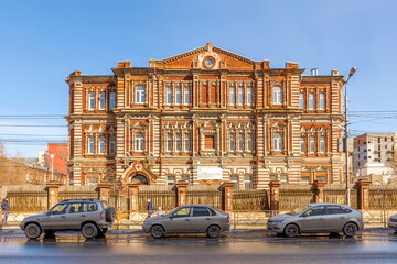 Russia, Samara, March 2017. Hospital of the Red Cross Society built in 1902, an object of cultural...