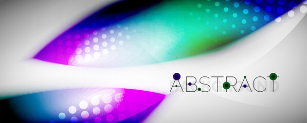 Vector blurred color wavy shapes, techno futuristic abstract background. Trendy template for business or technology presentation, internet poster or web brochure cover, wallpaper