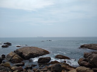 rocks in the sea, Vizhinjam Thiruvananthapuram Kerala