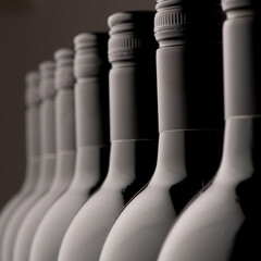 Bottles of black wine - 407388494