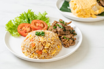 fried rice with grilled pork