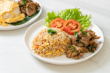 fried rice with grilled pork