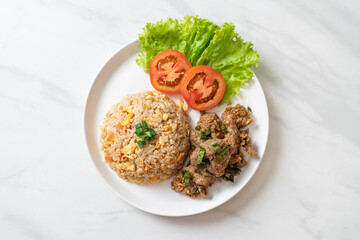 fried rice with grilled pork