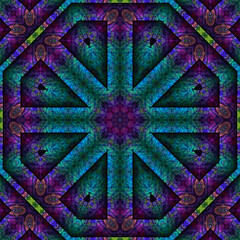 3d effect - abstract octagonal fractal pattern 