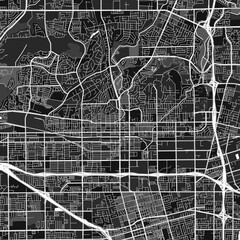 Fullerton, UnitedStates dark vector art map