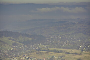 Smog in Poland, terrible pollution quality, bad air condition in Europe