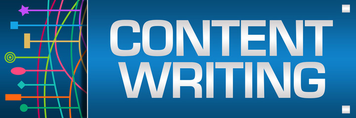Content Writing Blue Left Colorful Abstract Elements Horizontal 