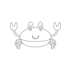 childish illustration, of crab on white background