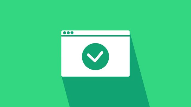 White Secure your site with HTTPS, SSL icon isolated on green background. Internet communication protocol. 4K Video motion graphic animation.