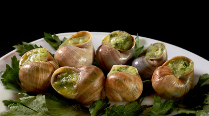 Grape snails on a platter