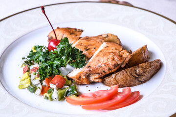 grilled chicken with vegetables