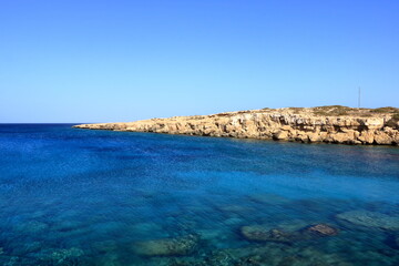 Cape Greco and blue lagoon near agia napa in Cyprus