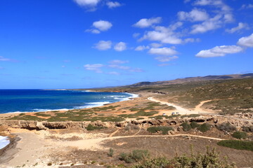 panoramic view to the Crystal water on Lara beach near Paphos, Cyprus