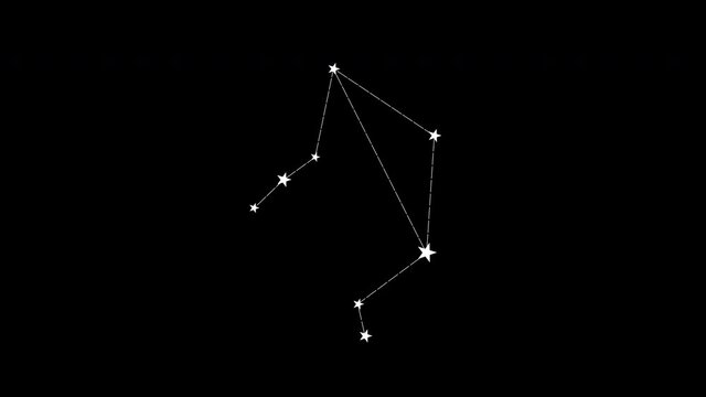 Libra Zodiac Sign or Symbol Animation on Black Background