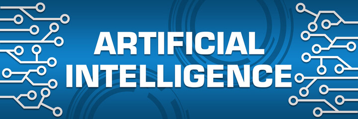 Artificial Intelligence Blue Circuit Elements Left Right Technology Circles 