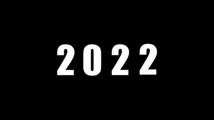 2022 New year number on black isolated background. Font background and typography concept.