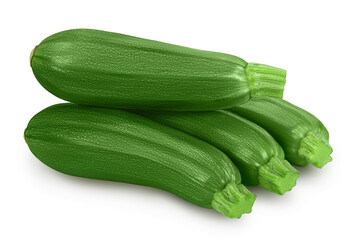Fresh whole zucchini isolated on white background with clipping path and full depth of field